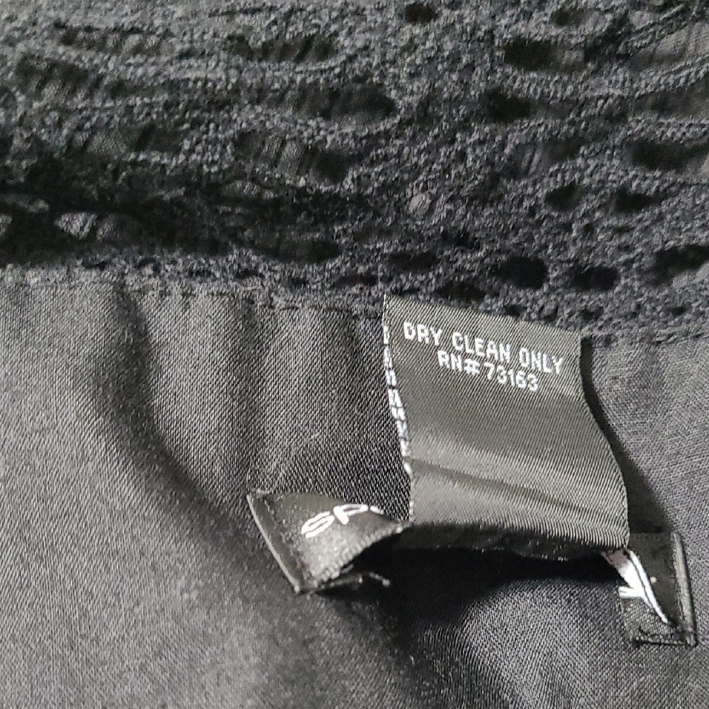 SPENCER JEREMY BLACK LACE TRIM BLACK DRESS 100% COTTON SQUERE NECK LINE A SZ 12 - Picture 13 of 14